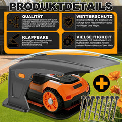 Jopassy Hochklappbare Mähroboter Garage 70,5 × 57 × 33 cm für Ladestation
