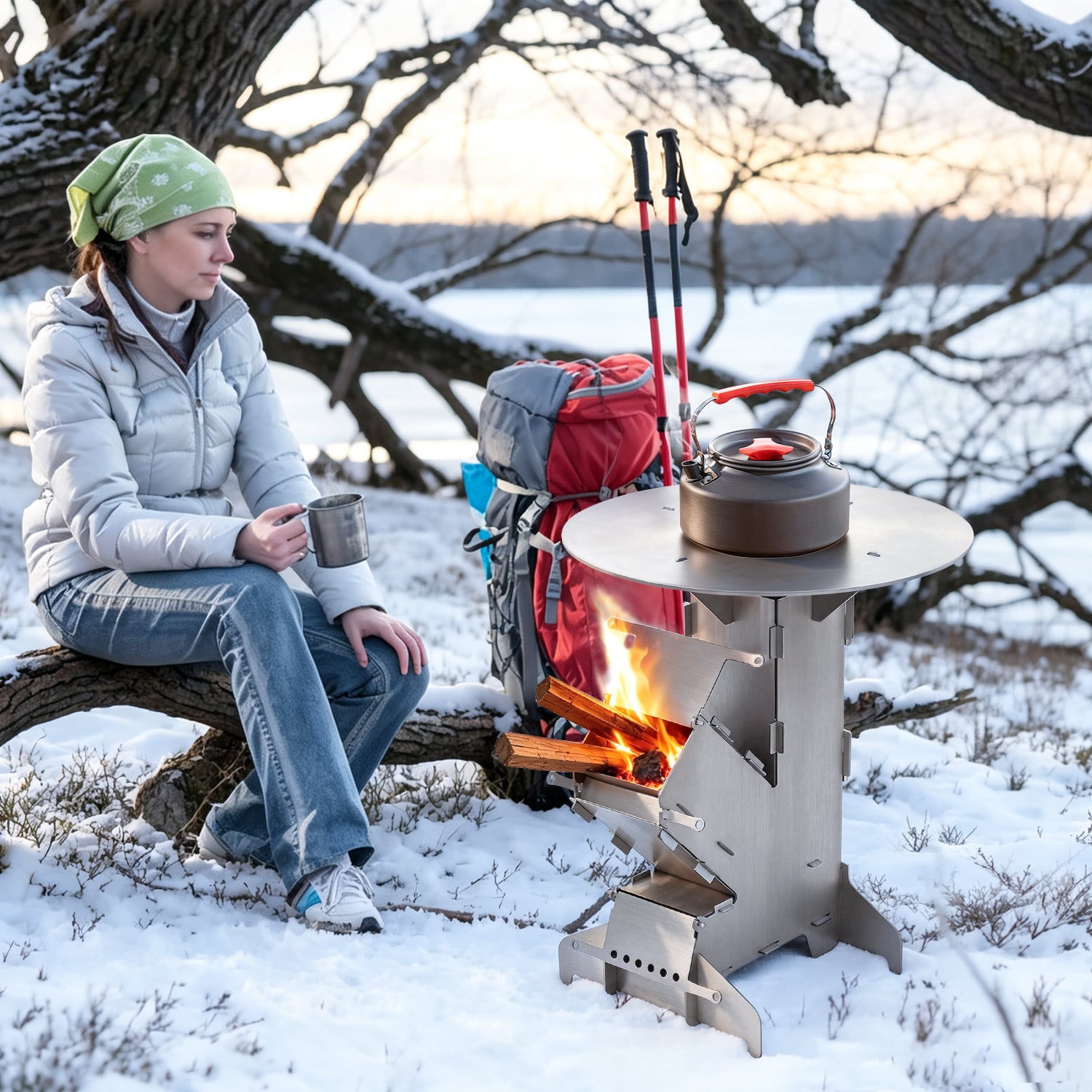 Jopassy Raketenofen 34x57 cm mit Grillplatte Outdoor BBQ