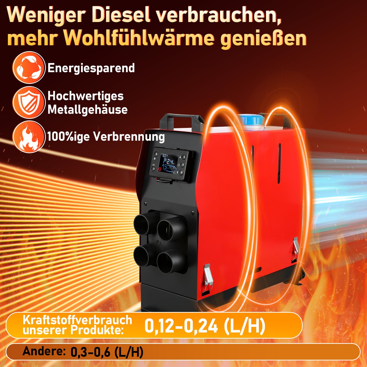 Jopassy Diesel Standheizung 8 kW 12 V mit LCD Display und Fernbedienung