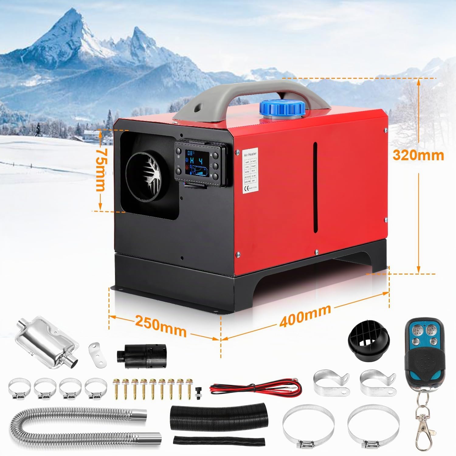 Jopassy Dieselheizung 8kW 12V All-in-One mit LCD Fernbedienung für Wohnmobil LKW