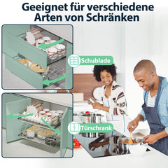 Jopassy Küchenschrank Auszug Korbauszug 30/40 50/60cm Teleskopschublade für Spülschrank