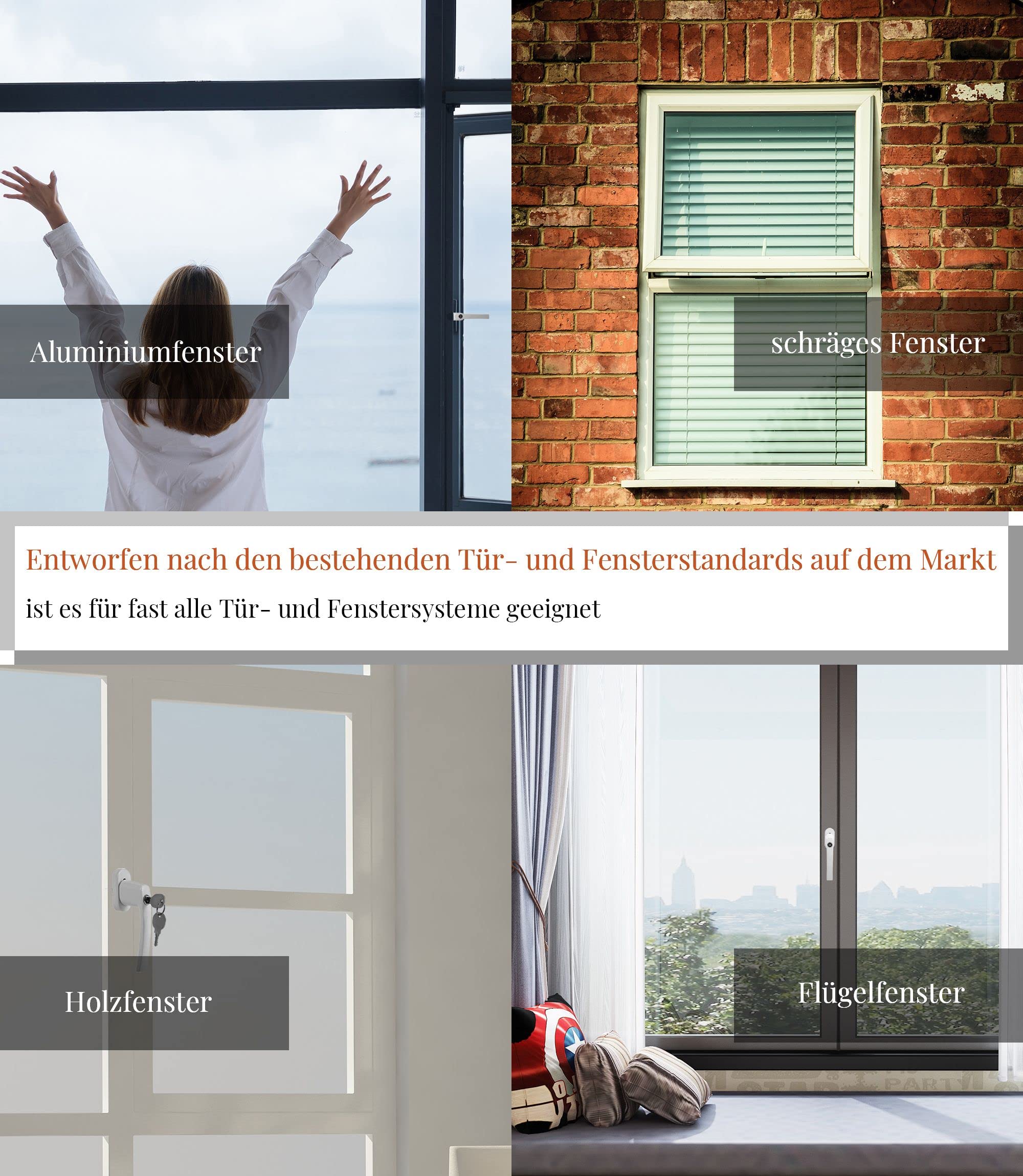 Jopassy Fenstergriff abschließbar 12 Stück weiß mit Schloss 35 mm
