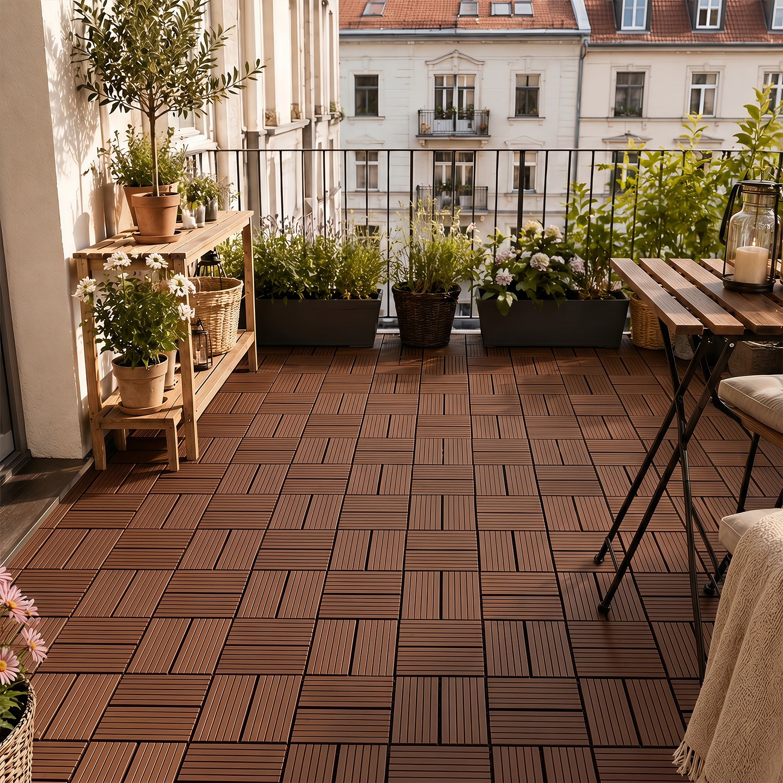 Jopassy PP Terrassenfliesen 30 x 30 cm für Balkon und Pool