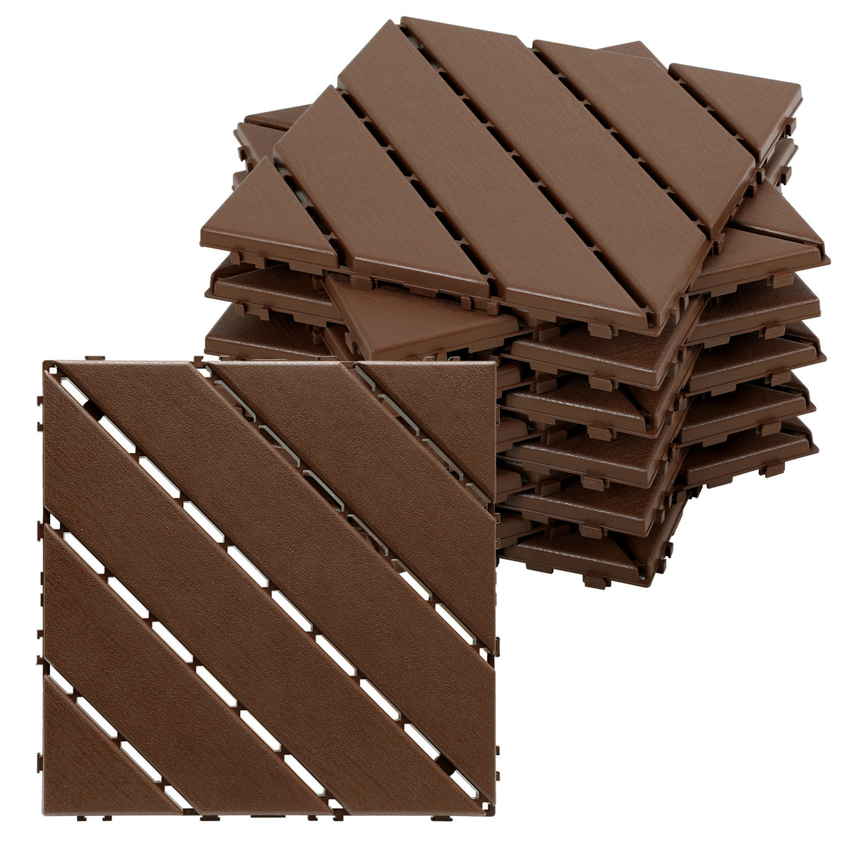 Jopassy PP Klickfliesen 30 x 30 cm für Balkon und Terrasse