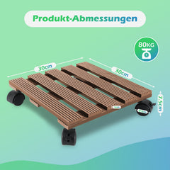 Jopassy WPC Pflanzenroller mit Rollen, eckig 30 x 30 cm / rund Ø 30 cm
