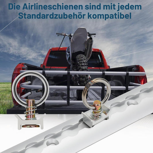 Jopassy Airlineschienen Set Aluminium 4/8/16 m mit Fittings und Endkappen