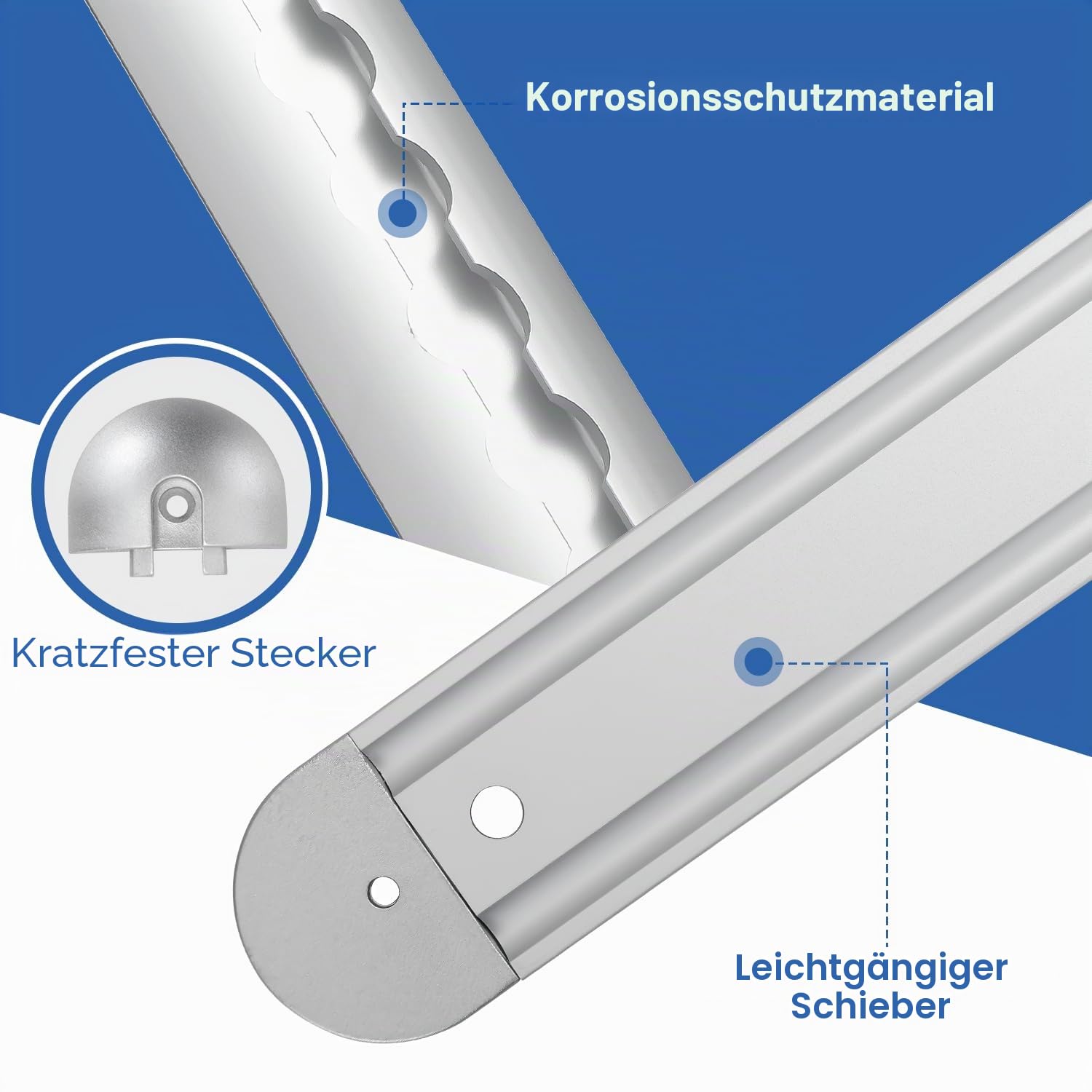 Jopassy Airlineschienen Set Aluminium 4/8/16 m mit Fittings und Endkappen