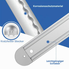 Jopassy Airlineschienen Set Aluminium 4/8/16 m mit Fittings und Endkappen