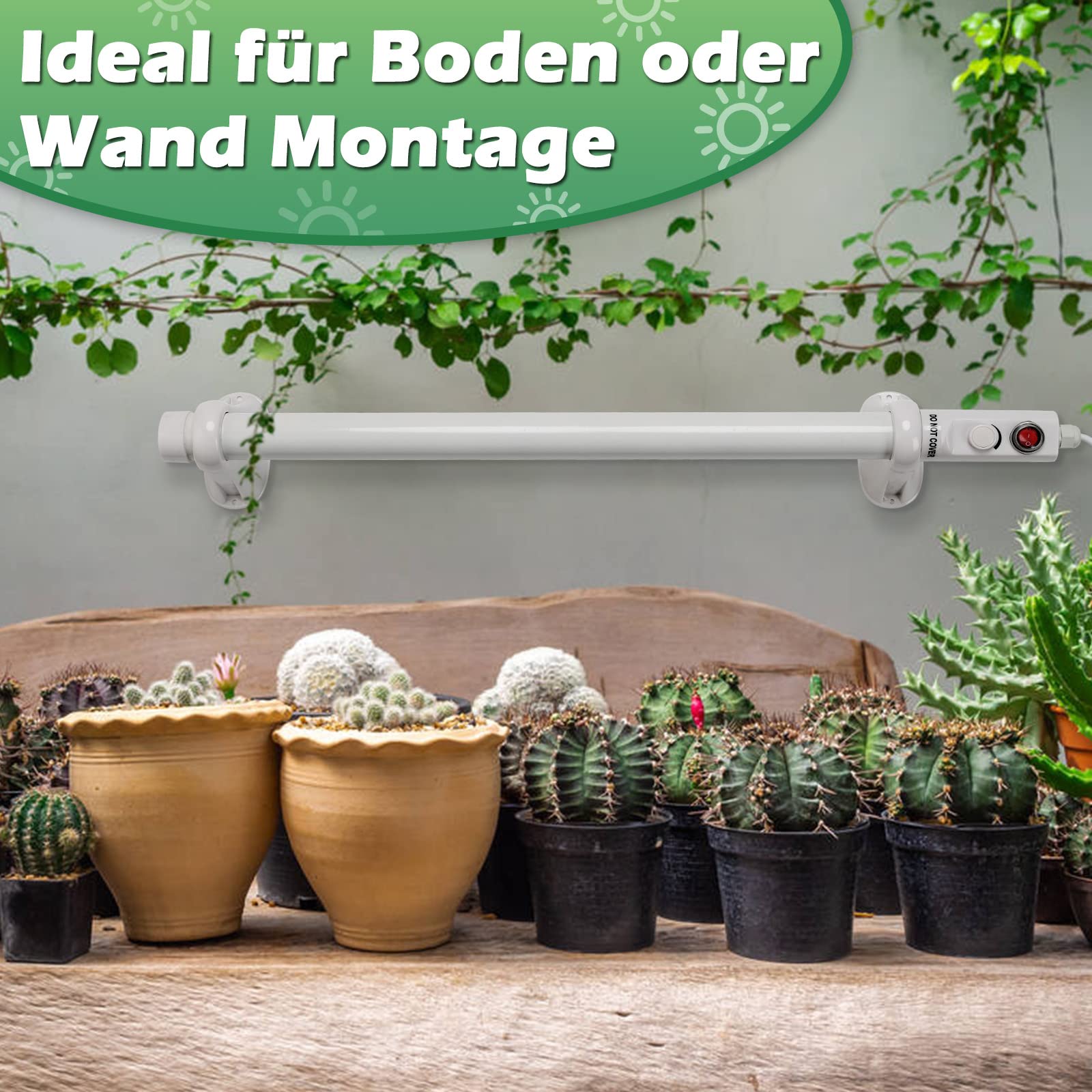Jopassy Gewächshausheizung 55/90/135W IPX4 für Gewächshaus Frühbeet und Hochbeet
