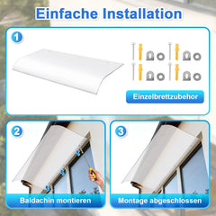 Jopassy Transparentes Vordach 40 x 80 cm für Außenbereich