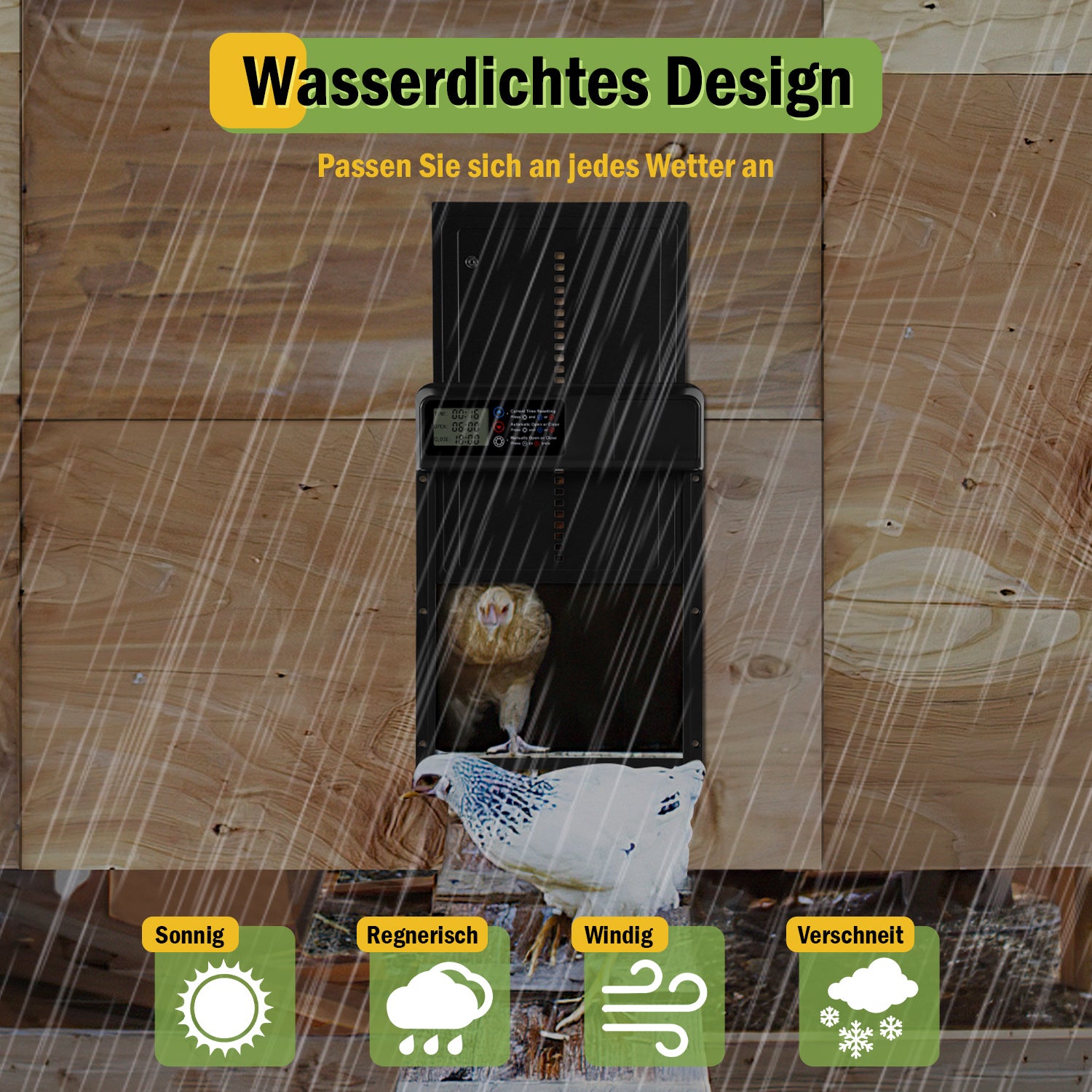Jopassy Automatische Hühnerklappe mit Timer LCD Display