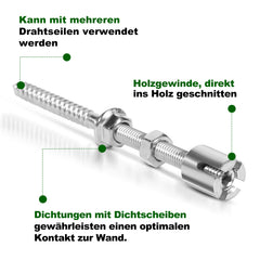 Jopassy Rankhilfe Edelstahl 12m Komplettset für Kletterpflanzen
