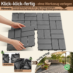 Jopassy PP Terrassenfliesen 30 x 30 cm für Balkon und Pool