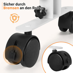 Jopassy Standfuß für Infrarotheizung mit 360° Rollen und Feststellbremse Schwarz