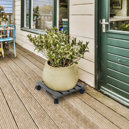 Jopassy WPC Pflanzenroller mit Rollen, eckig 30 x 30 cm / rund Ø 30 cm