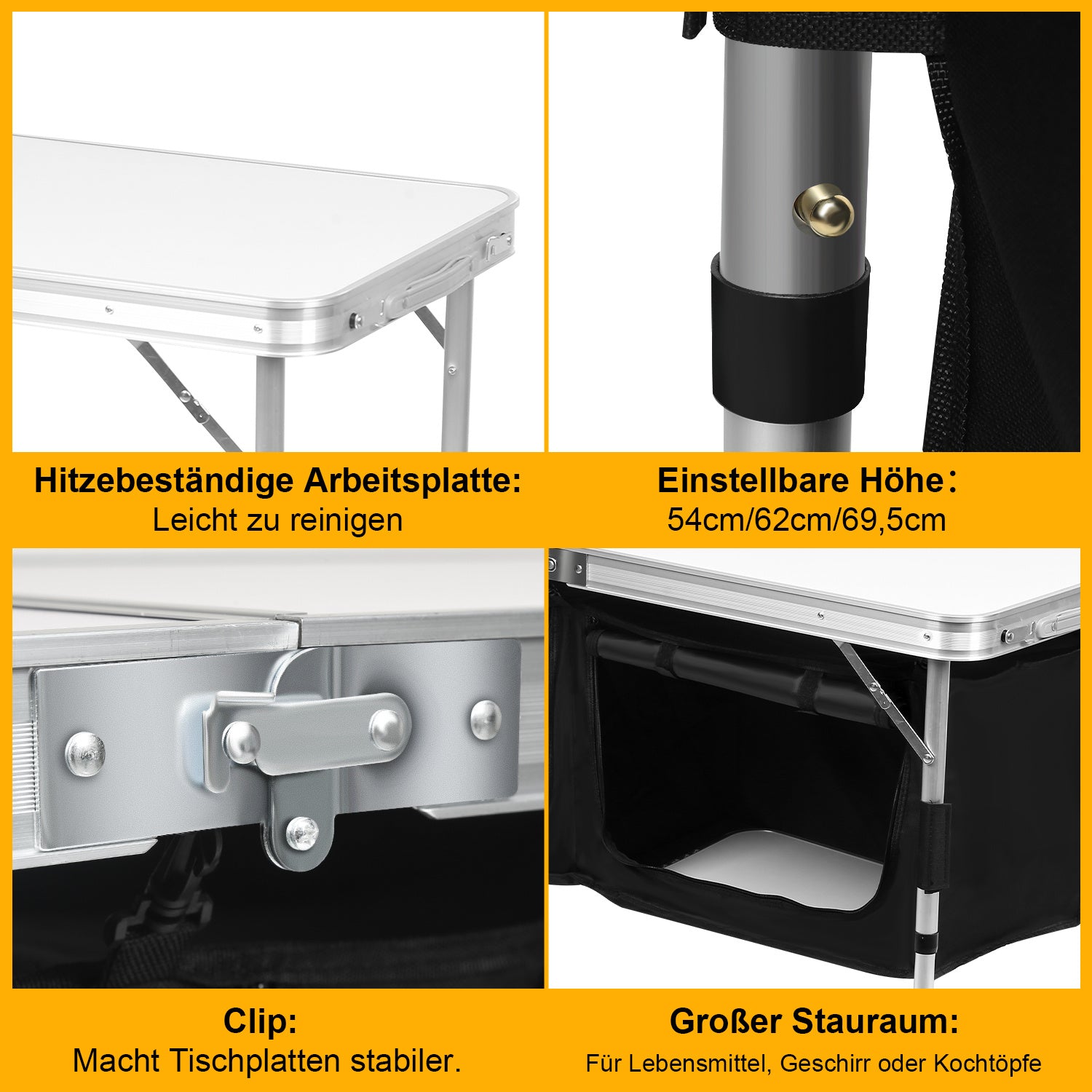 Jopassy Klappbarer Campingtisch für Camping und Gartenparty