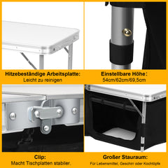 Jopassy Klappbarer Campingtisch für Camping und Gartenparty