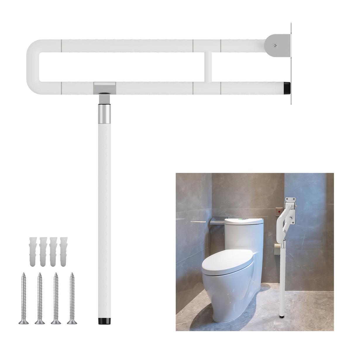 Jopassy WC Haltegriff klappbar 60 cm Wandstützgriff bis 200 kg