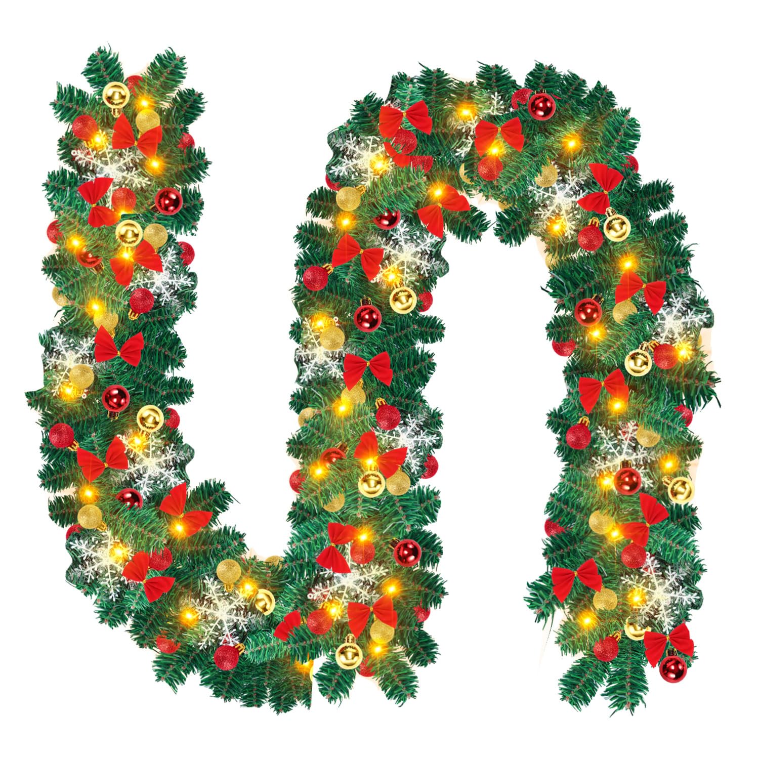 Jopassy Weihnachtsgirlande 5 m mit 100 LED warmweiß und Weihnachtsdeko