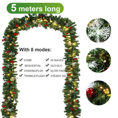 Jopassy Weihnachtsgirlande 5 m mit 100 LED warmweiß und Weihnachtsdeko