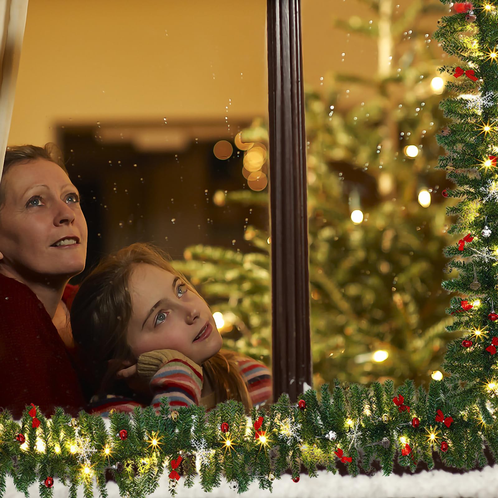 Jopassy Weihnachtsgirlande 5 m mit 100 LED warmweiß und Weihnachtsdeko