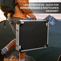 Jopassy Campingküche klappbar – faltbarer Campingschrank mit 3 Ablagen, 2 Netztaschen, Aluminiumrahmen & Tragetasche, mobiler Küchenschrank für Camping, Vanlife, Balkon & Garten