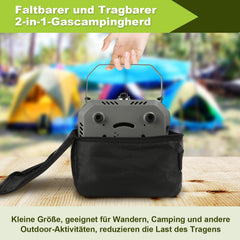 Jopassy Campingkocher 2 flammig mit Grillplatte und Gasschlauch