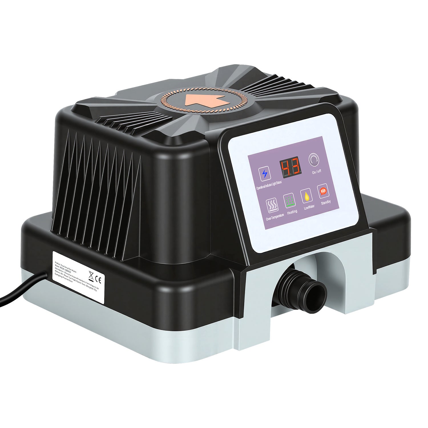 Jopassy Poolheizung elektrisch 3000W – elektrische Poolheizung mit Digitaldisplay, FI-Schutz, Kippschutz, 32-38 mm Anschluss für Pool & Aufstellbecken