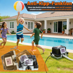 Jopassy Poolheizung elektrisch 3000W – elektrische Poolheizung mit Digitaldisplay, FI-Schutz, Kippschutz, 32-38 mm Anschluss für Pool & Aufstellbecken