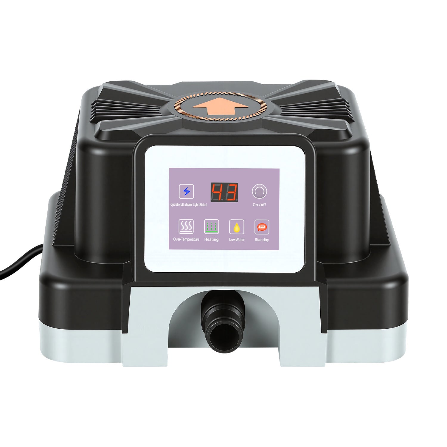 Jopassy Poolheizung elektrisch 3000W – elektrische Poolheizung mit Digitaldisplay, FI-Schutz, Kippschutz, 32-38 mm Anschluss für Pool & Aufstellbecken