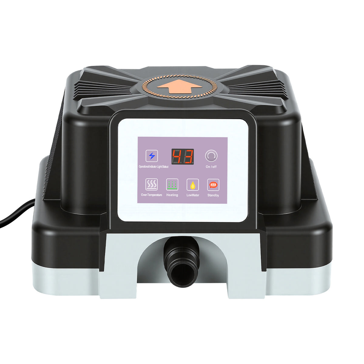Jopassy Poolheizung elektrisch 3000W – elektrische Poolheizung mit Digitaldisplay, FI-Schutz, Kippschutz, 32-38 mm Anschluss für Pool & Aufstellbecken