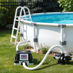Jopassy Poolheizung elektrisch 3000W – elektrische Poolheizung mit Digitaldisplay, FI-Schutz, Kippschutz, 32-38 mm Anschluss für Pool & Aufstellbecken