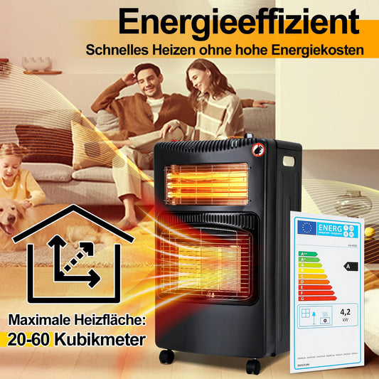 Jopassy Gasheizer 4200W mit 1260W Elektroheizung 3 Heizstufen für Propan und Butan