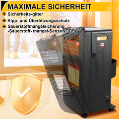 Jopassy Gasheizer 4200W mit 1260W Elektroheizung 3 Heizstufen für Propan und Butan
