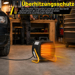 Jopassy Heizlüfter 2000/3000W PTC mit Thermostat für Werkstatt und Garage