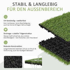 Jopassy Rasen Klickfliesen 30x30 cm Kunstrasenfliesen für Balkon Terrasse
