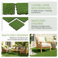 Jopassy Rasen Klickfliesen 30x30 cm Kunstrasenfliesen für Balkon Terrasse