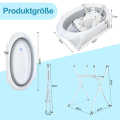 Jopassy faltbare Babybadewanne 85 x 47 x 21 cm mit Gestell und Badematte