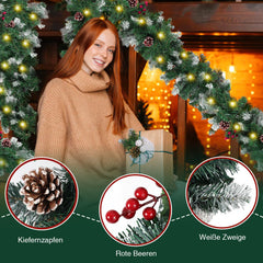 Jopassy Weihnachtsgirlande 2,7 m mit LED Beleuchtung und Fernbedienung