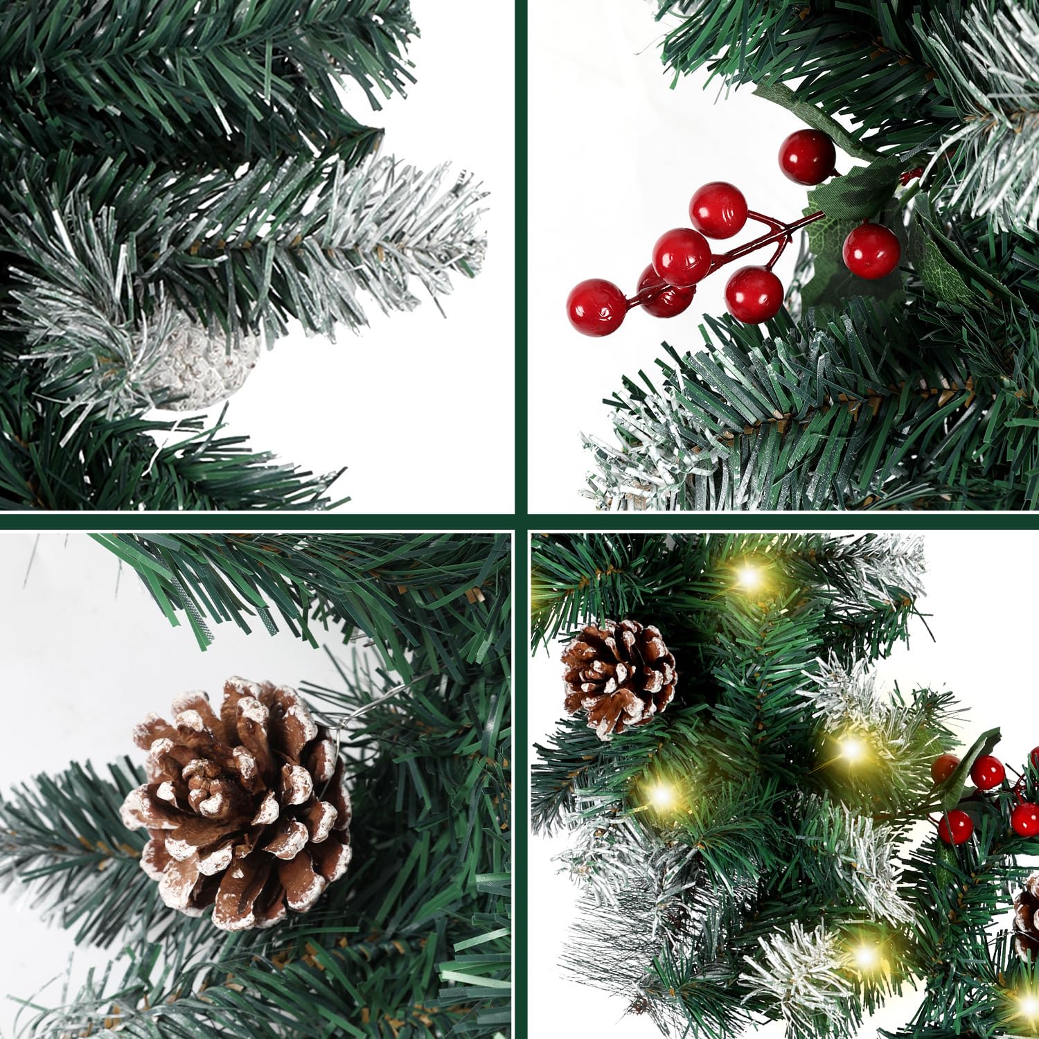 Jopassy Weihnachtsgirlande 2,7 m mit LED Beleuchtung und Fernbedienung