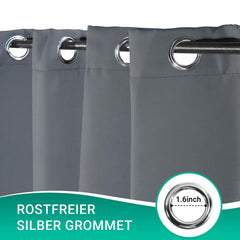 Jopassy Outdoor Vorhang 2er Set Wetterfest 132x244 cm Sichtschutz für Balkon Terrasse