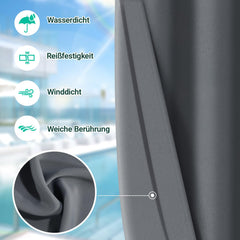 Jopassy Outdoor Vorhang 2er Set Wetterfest 132x244 cm Sichtschutz für Balkon Terrasse