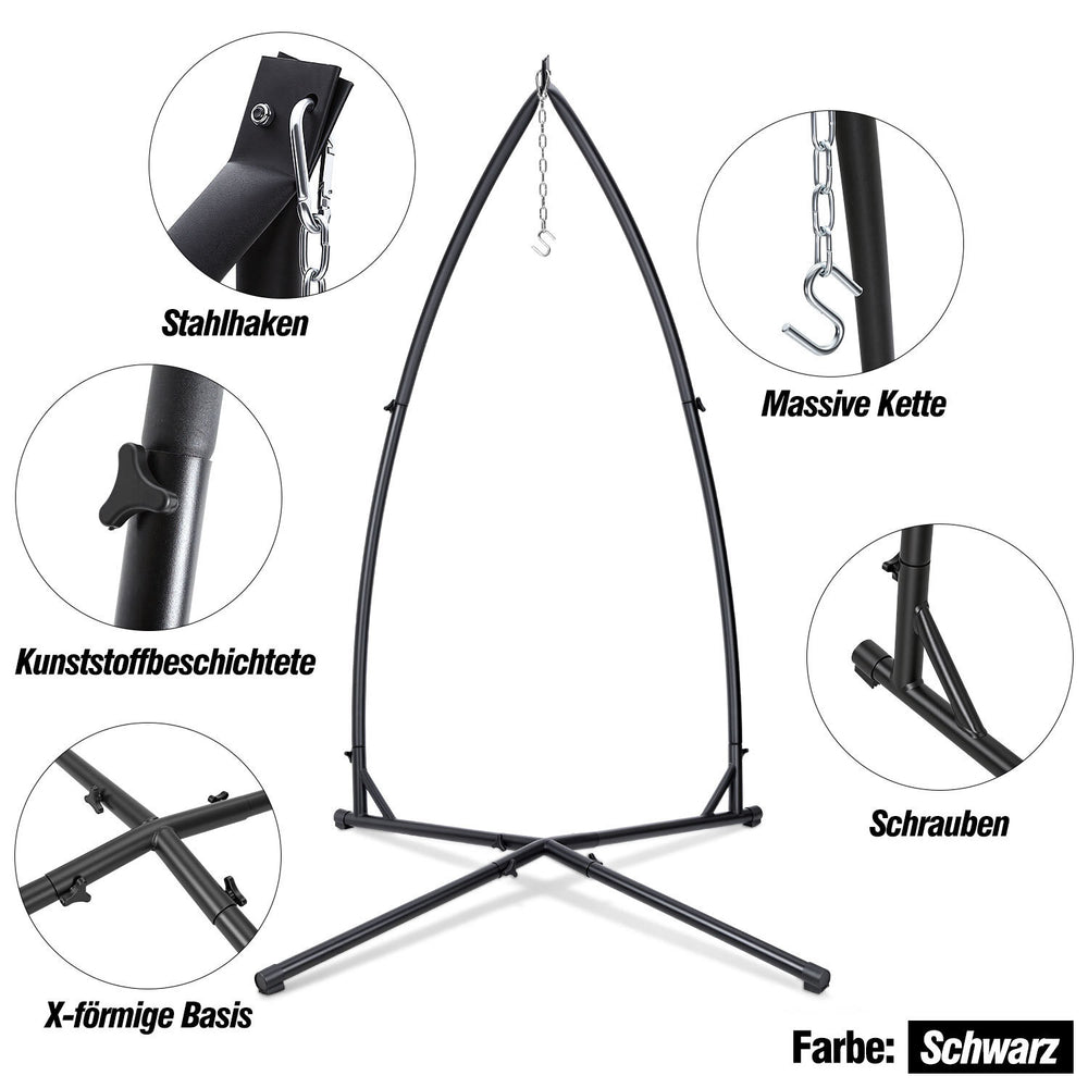 Jopassy Hängesessel Gestell aus Metall – Hängestuhlgestell / Hängesitzständer bis 150 kg für Hängesessel, Indoor & Outdoor
