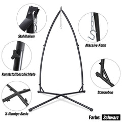 Jopassy Hängesessel Gestell aus Metall – Hängestuhlgestell / Hängesitzständer bis 150 kg für Hängesessel, Indoor & Outdoor