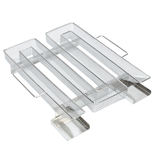 Jopassy Kaltraucherzeuger aus Edelstahl – Sparbrand Räucherspirale für Räucherofen, Smoker & Kugelgrill, inkl. Reinigungsbürste + 2 Räucherhaken, 22,5 x 17,5 x 4,5 cm