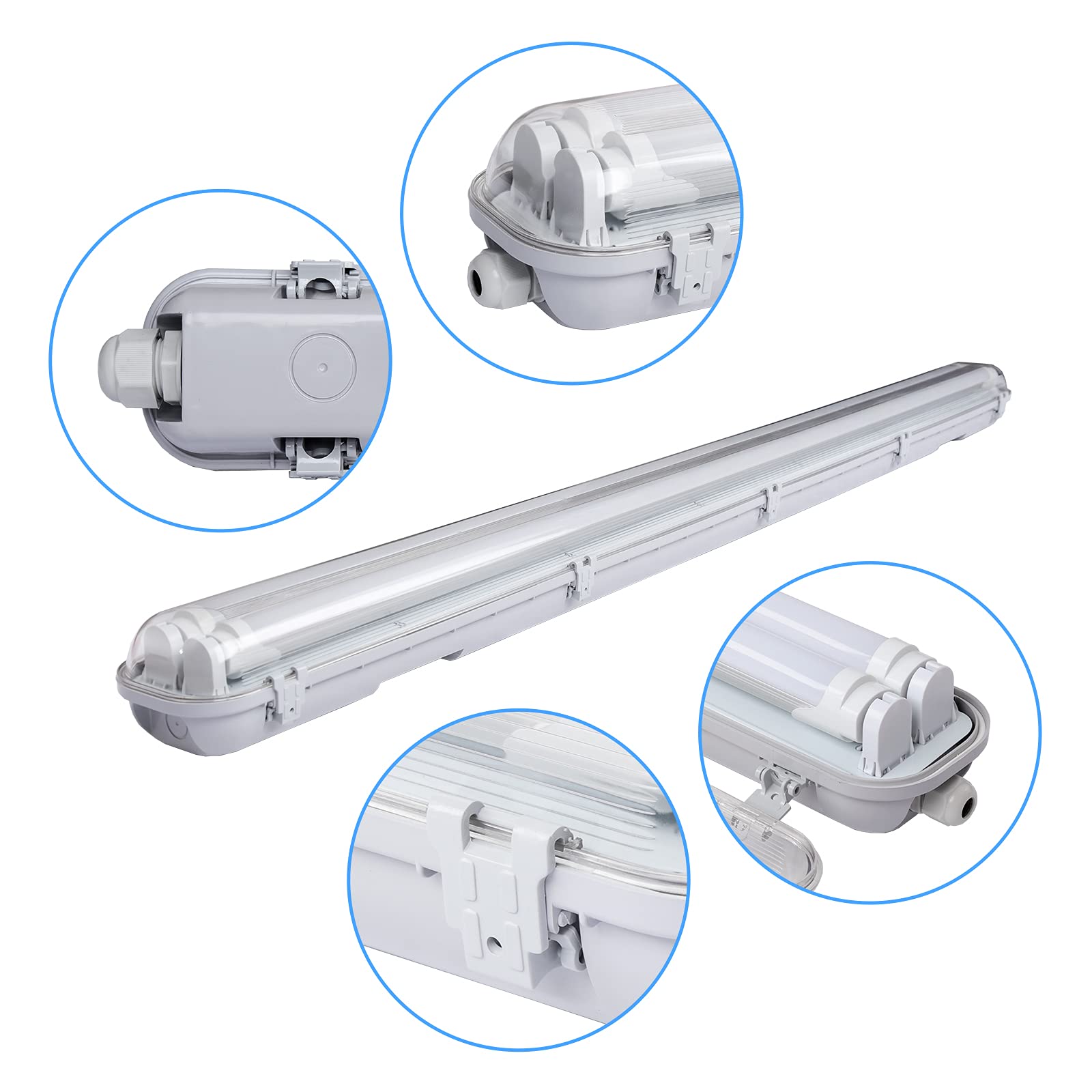 Jopassy LED Feuchtraumleuchte 120/150 cm IP65 für Garage und Werkstatt