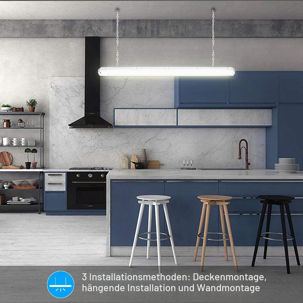 Jopassy LED Feuchtraumleuchte 120/150 cm IP65 für Garage und Werkstatt