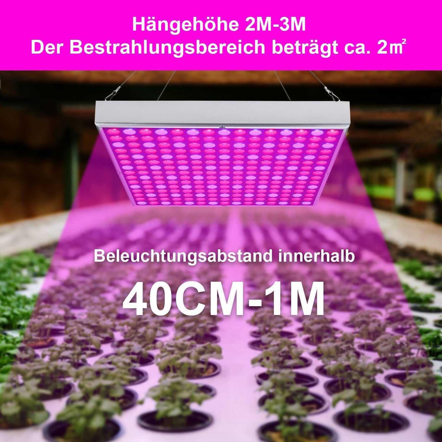 Jopassy 15W/45W LED Pflanzenlampe, Pflanzenlicht Quadrat, Vollspektrum LED-Wachstumslicht, Grow Light
