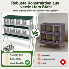 Jopassy Legenest für Hühner 6/8/10 Fächer Abrollnest mit Eiersammelfach