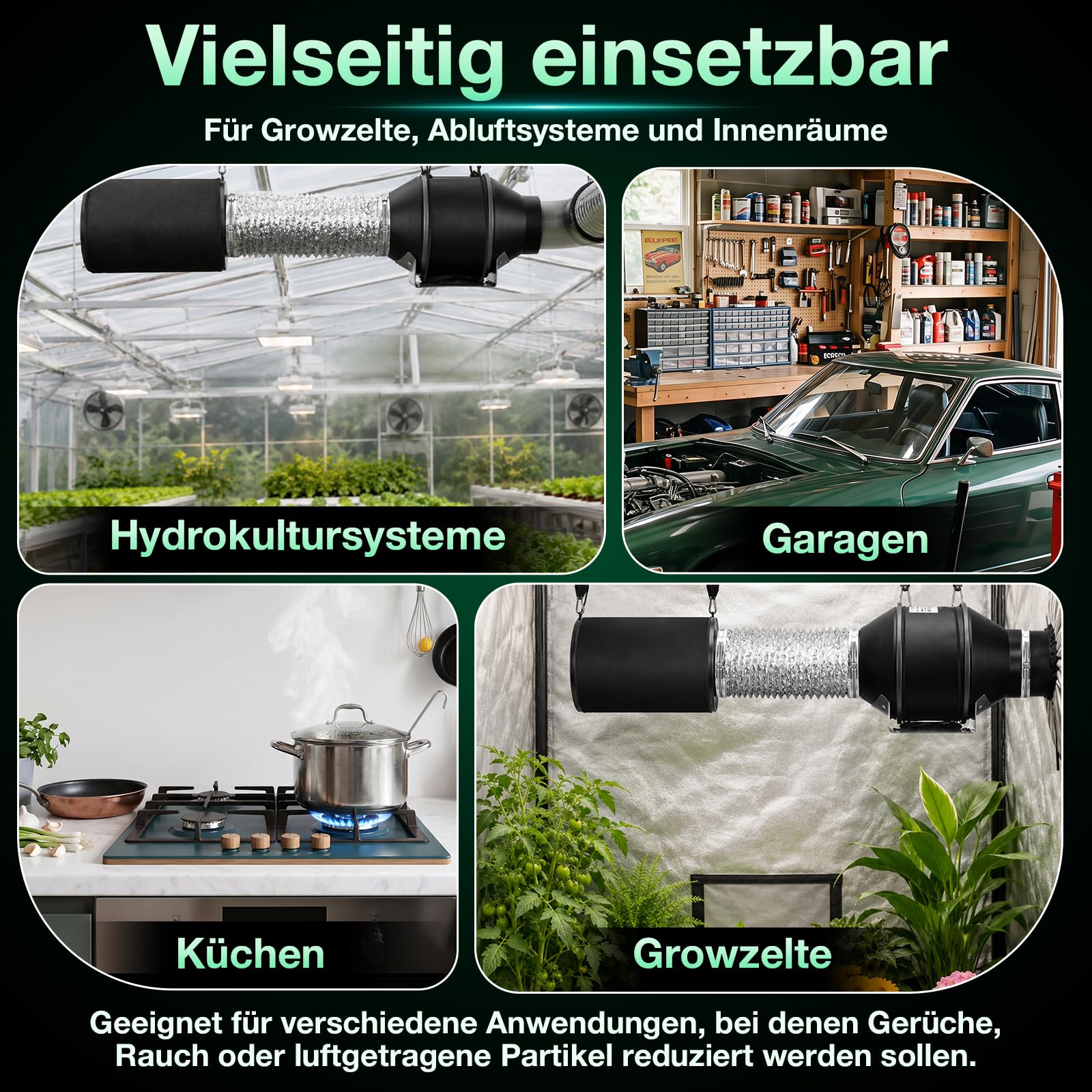 Jopassy Aktivkohlefilter 100/150/200 mm RC412 für Rohrventilator und Abluft